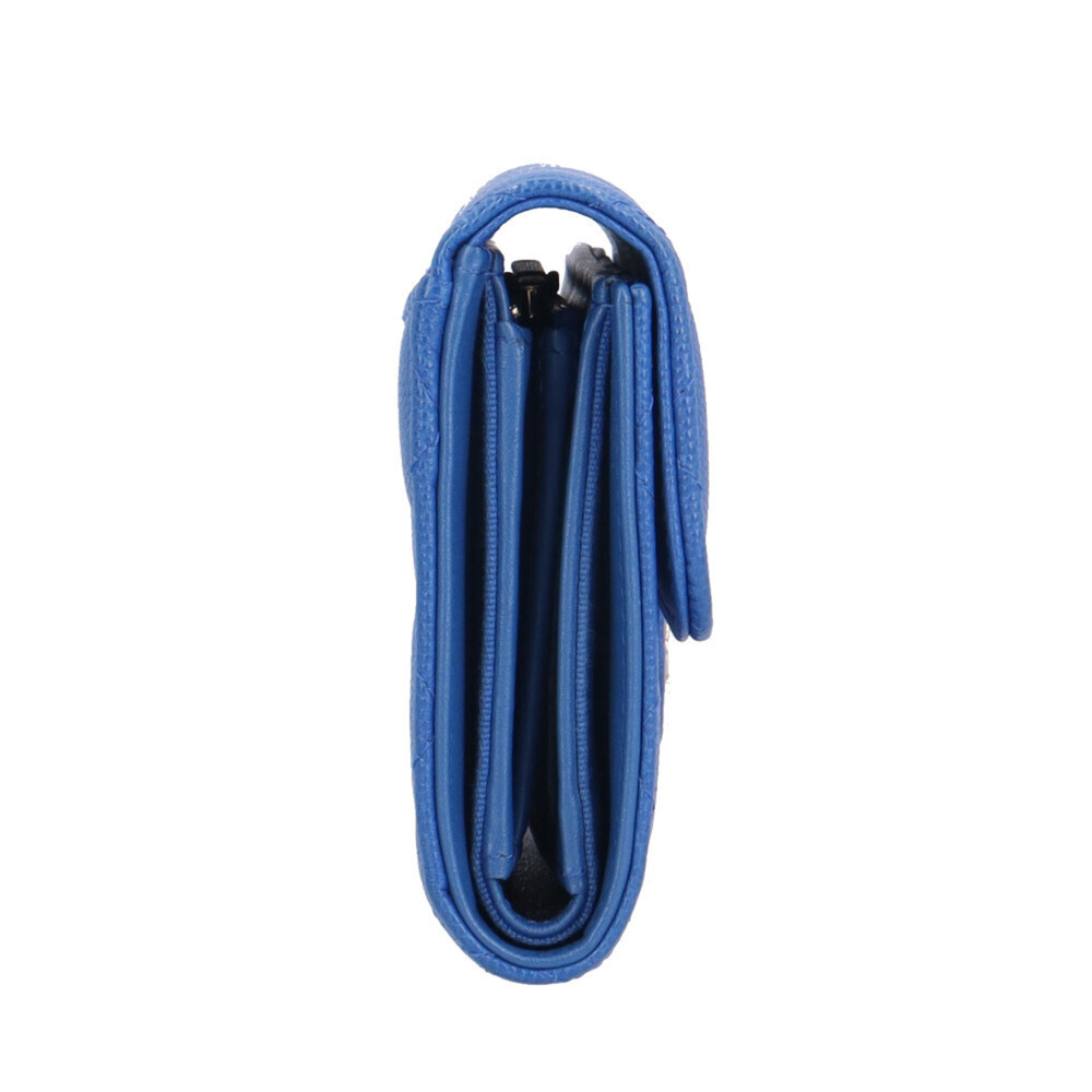 CHANEL Authentic Blue Caviar Leather Wallet - Picture 3 of 7